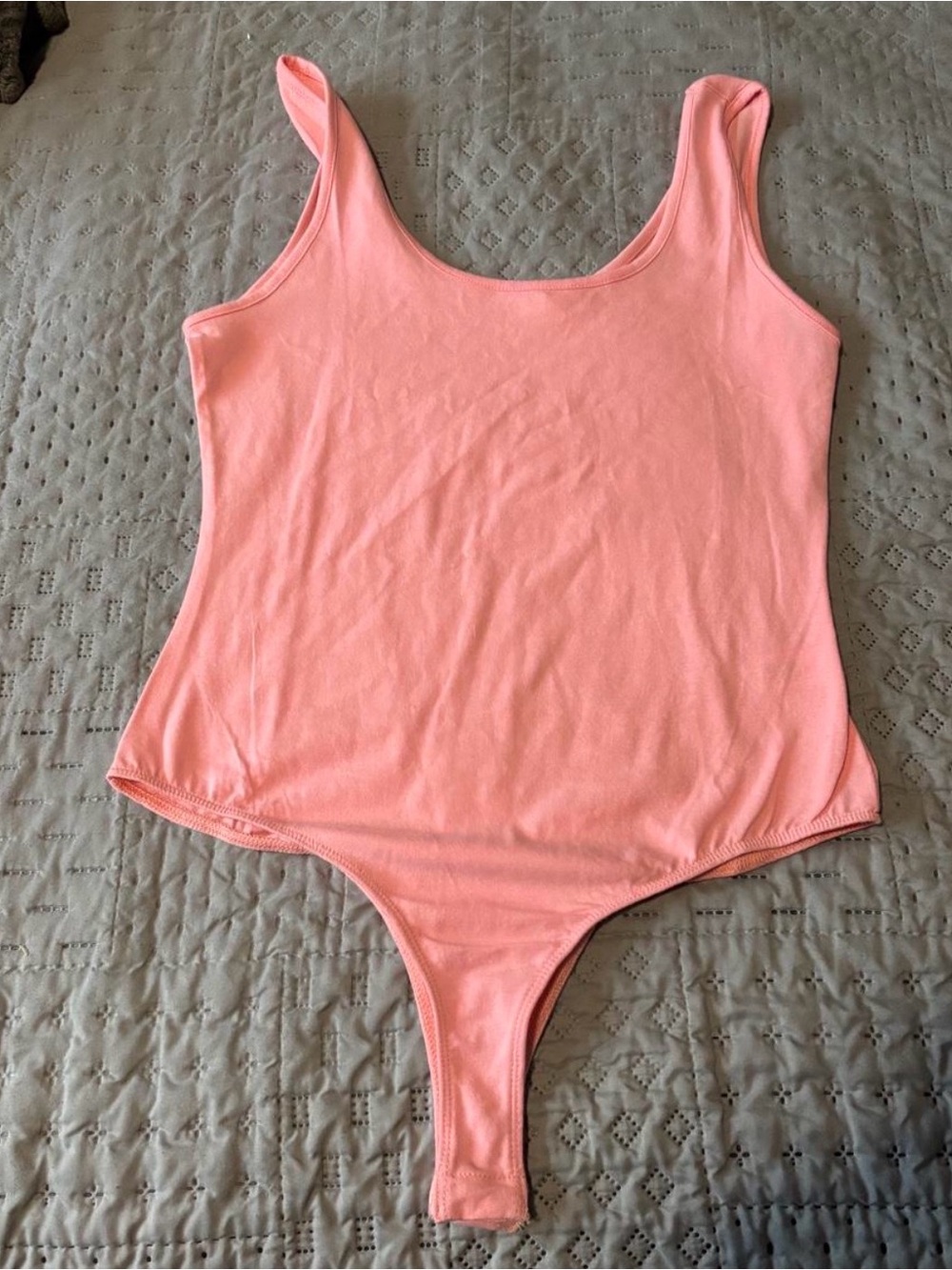 Women’s Large Pink Scoop Neck One-Piece Bodysuit